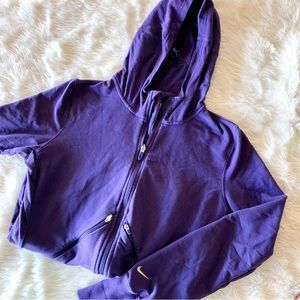 Nike dri fit purple full zip hoodie with zip pockets, medium